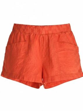 a new day Size XL Orange Linen Blend Pull-On High Waist Shorts